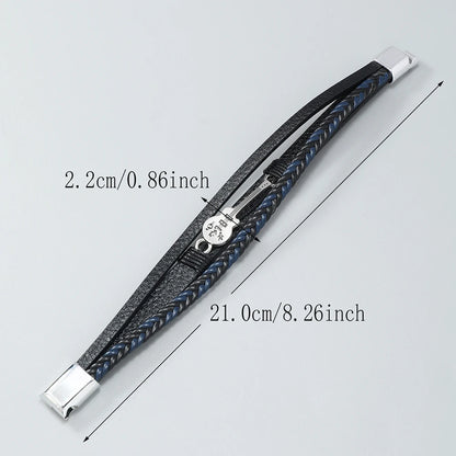 Men's Hip-Hop Rock Guitar Leather Bracelet Cuff Fashion Jewelry