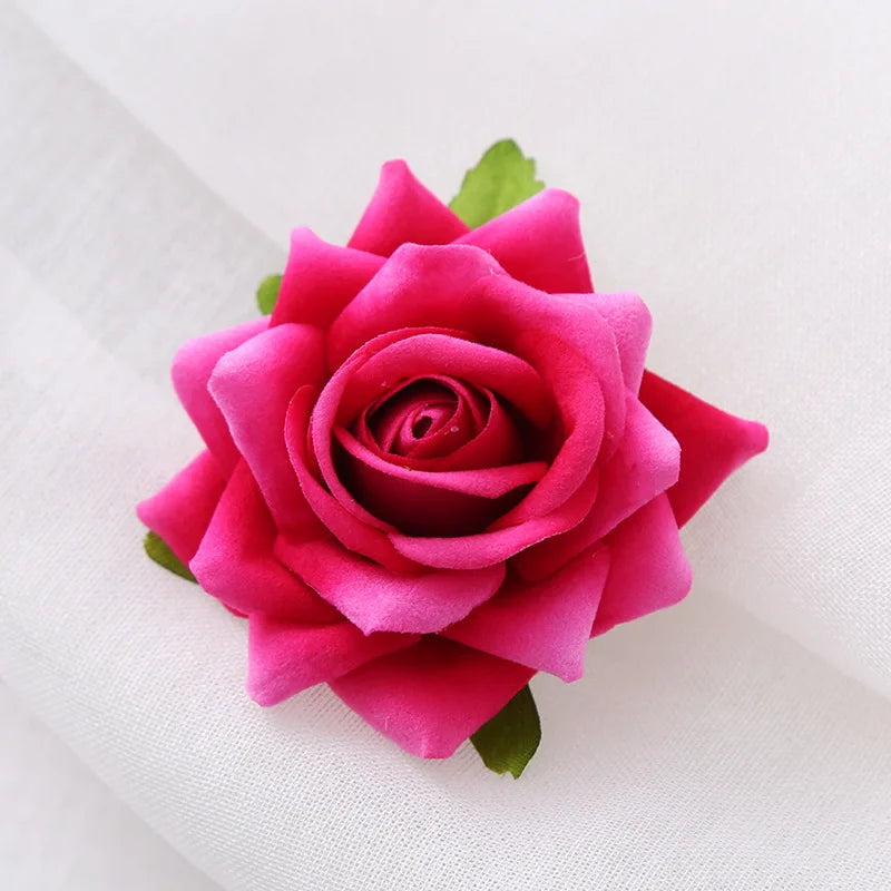 Elegant Rose Flower U-Shaped Hairpins for Wedding Brides and Women