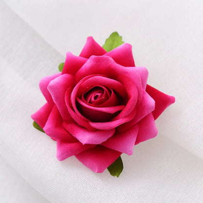 Elegant Rose Flower U-Shaped Hairpins for Wedding Brides and Women