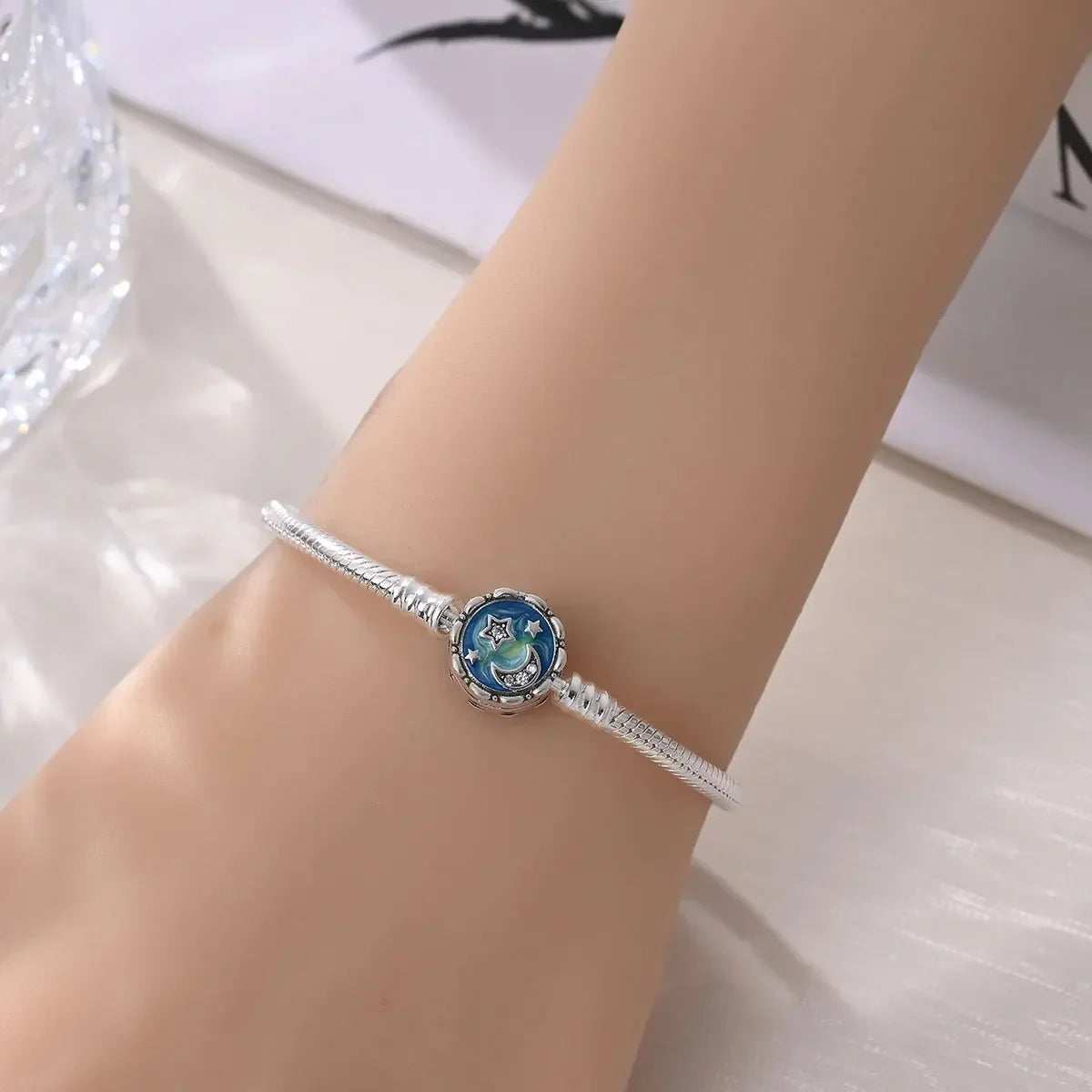925 Sterling Silver Heart Lock Snake Bone Chain Bangle Women’s Classic Zircon Bracelet Fine Jewelry Party Gift