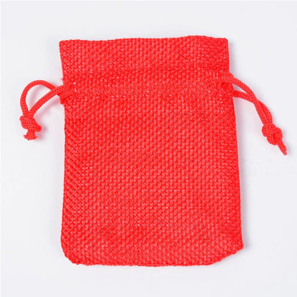 Colorful Cotton Jute Gift Pouches Set of 50 - Customizable Storage Bags for Jewelry and Accessories