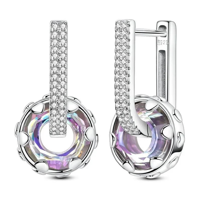 925 Sterling Silver Skull Pumpkin Cross Hoop Earrings Sparkling Zircon Glamorous Women Jewelry