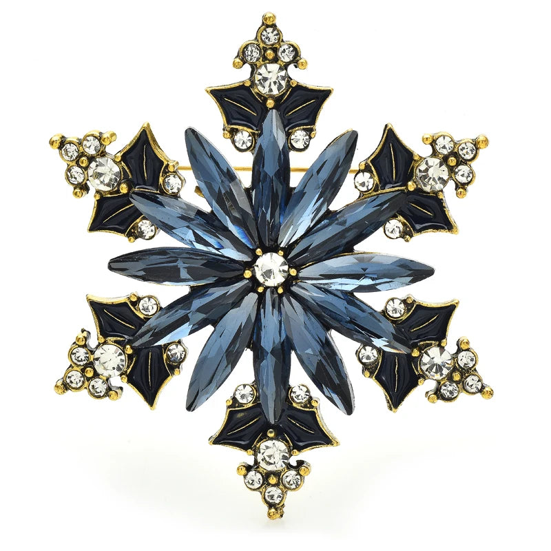 Elegant Rhinestone Snowflake Brooch Pins for Women and Unisex Winter Fashion Accessories