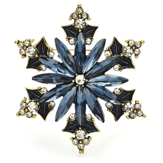 Elegant Rhinestone Snowflake Brooch Pins for Women and Unisex Winter Fashion Accessories