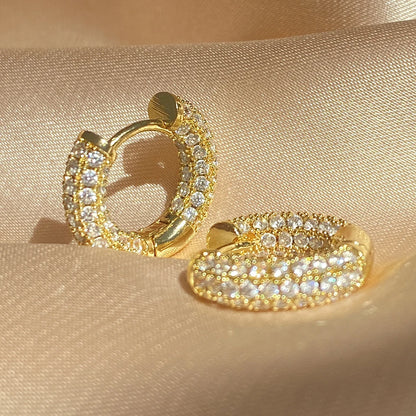 Zakol Turquoise Zircon Hoop Earrings for Women with Brilliant Cubic Zirconia Luxury Party Jewelry