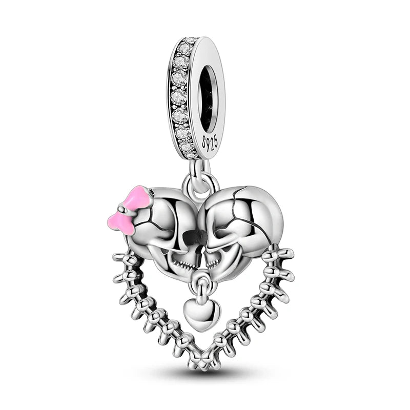 Sterling Silver Halloween Skull Bat Pumpkin Charm Pendant for DIY Jewelry SMC5066
