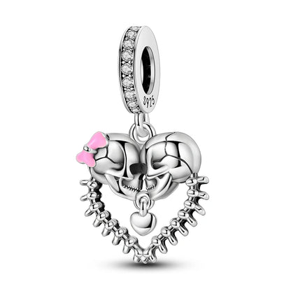 Sterling Silver Halloween Skull Bat Pumpkin Charm Pendant for DIY Jewelry SMC5066