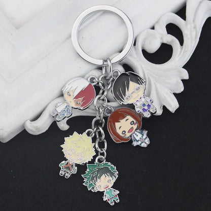 My Hero Academia Character Alloy Keychain Set Midoriya Bakugo Todoroki