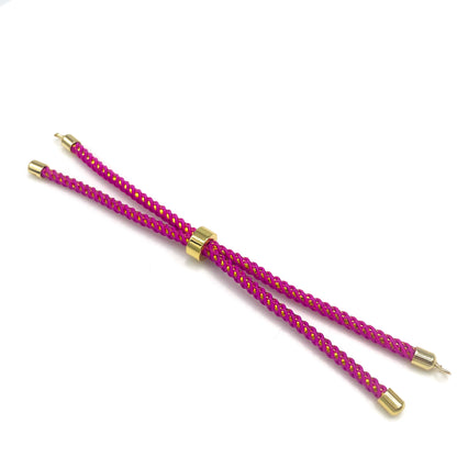 Adjustable Nylon Rope Bracelet Set with Brass Ends for DIY Jewelry Crafting