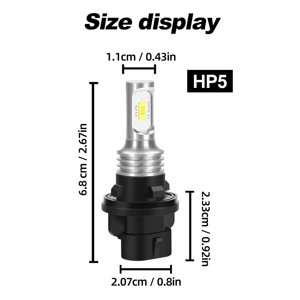 2X LED Fog Bulb 6000K White for Honda TRX500 2005 to 2011 ATV OE Headlights Upgrade