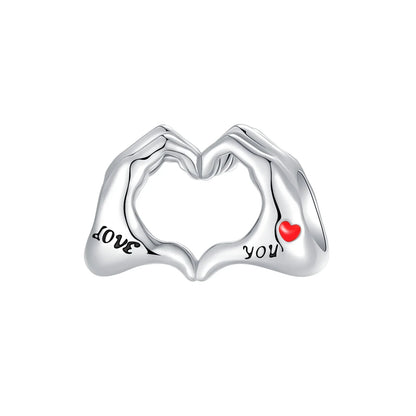 925 Sterling Silver Pink Heart Cat Claw Colorful Flower Charms for Women DIY Jewelry Pendants Bracelets Necklace