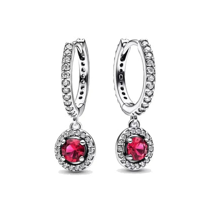 Spring Blue Flower Stud Earrings 925 Sterling Silver Zircon Jewelry for Women P1714