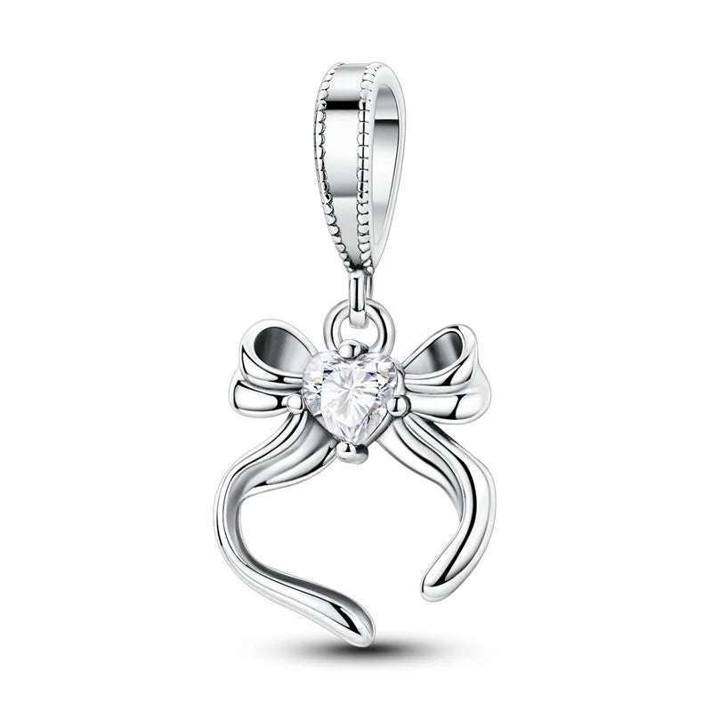 925 Sterling Silver Colorful Butterfly Heart Charms for Women DIY Jewelry Pendants Rings Earrings Bracelets