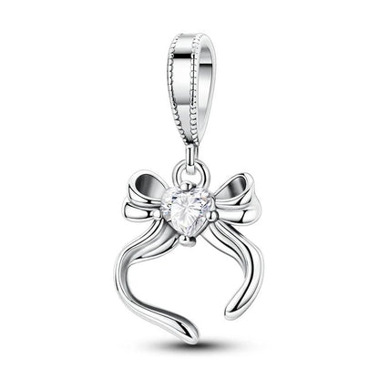 925 Sterling Silver Colorful Butterfly Heart Charms for Women DIY Jewelry Pendants Rings Earrings Bracelets