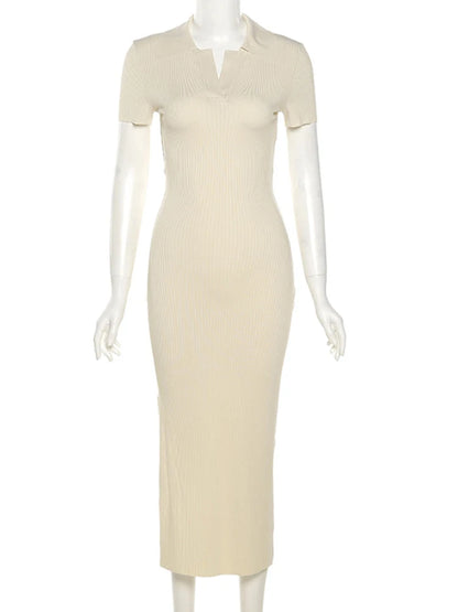 Knitted Bodycon Maxi Dress Backless Women Summer Streetwear