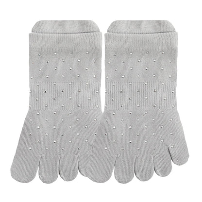 Celebrity Loved Womens Rhinestone Grip Yoga Toe Socks