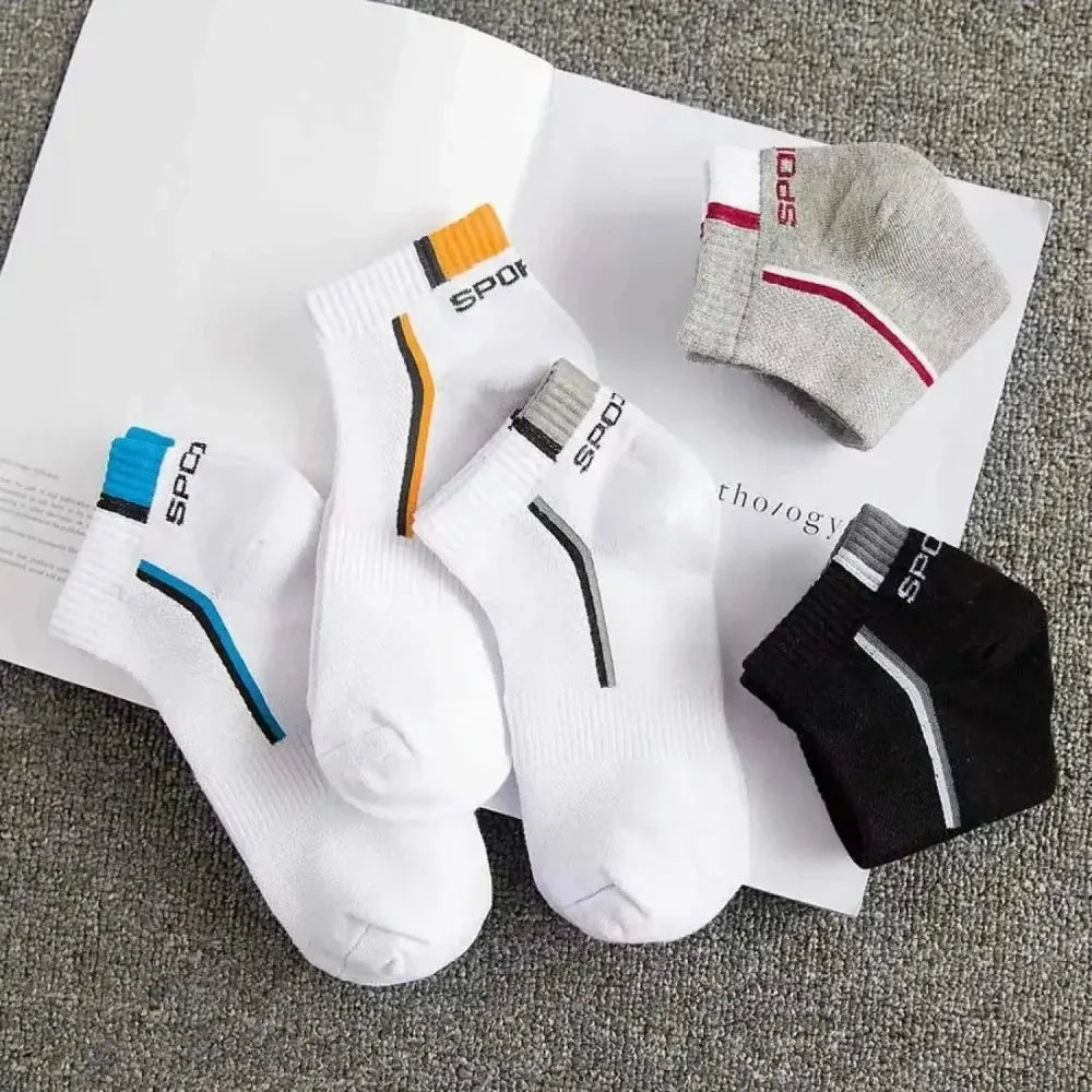 5 Pairs Fashionable Cloth Standard Boat Socks For Men 5 Pairs Random 5g