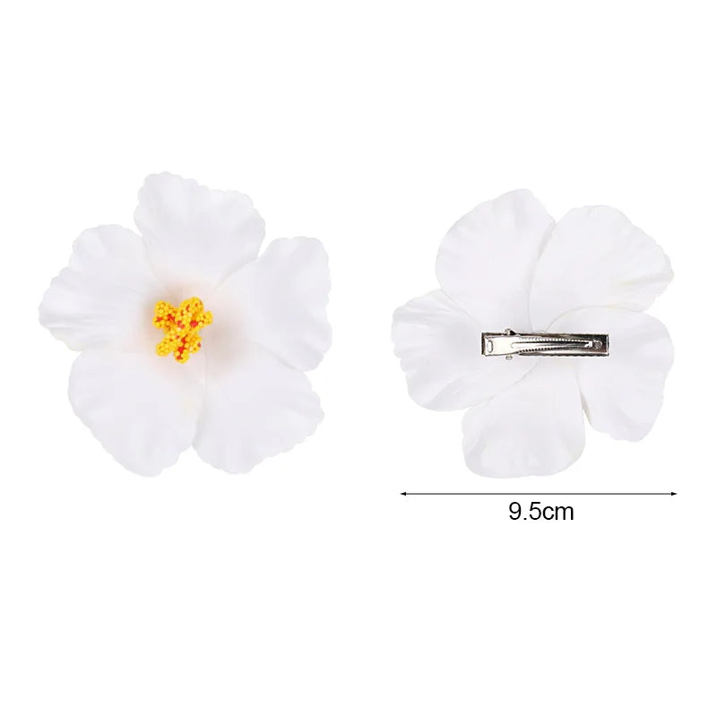 Hawaiian Flower Hair Clips Set for Summer Beach Weddings and Party Celebrations
