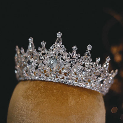Elegant Crystal Bridal Tiara Crown with Rhinestone Geometric Design for Weddings and Pageants