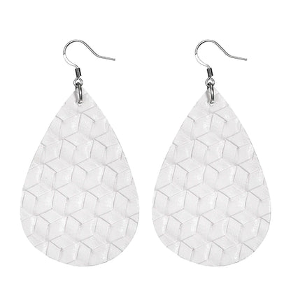 Elegant Faux Leather Teardrop Earrings for Women Lightweight Dangle Fashion Jewelry