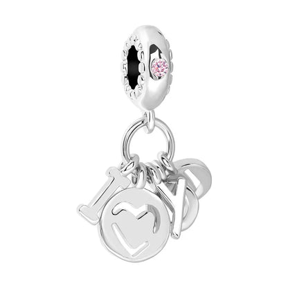 Yinyang Flower Clover Pendant 925 Silver Amulet for Bracelets DIY Jewelry Gift B786