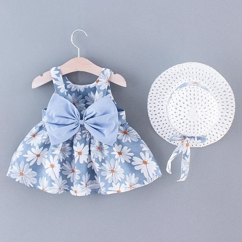 Girls 0-3 Years Old Summer Floral Print Princess Dress