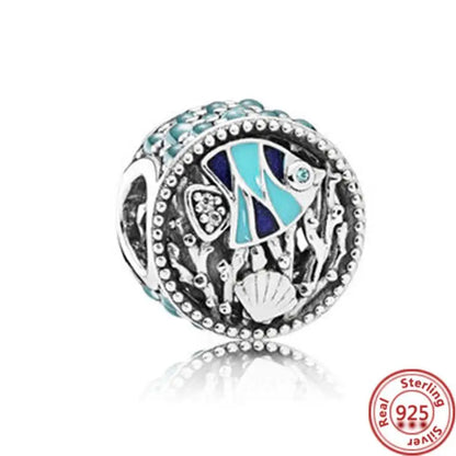 Sterling Silver Animal Charm Beads for Bracelets Featuring Unicorns, Squirrels, Elephants, Owls, Cats, Dogs, Lions, Bears and Rabbits RS126