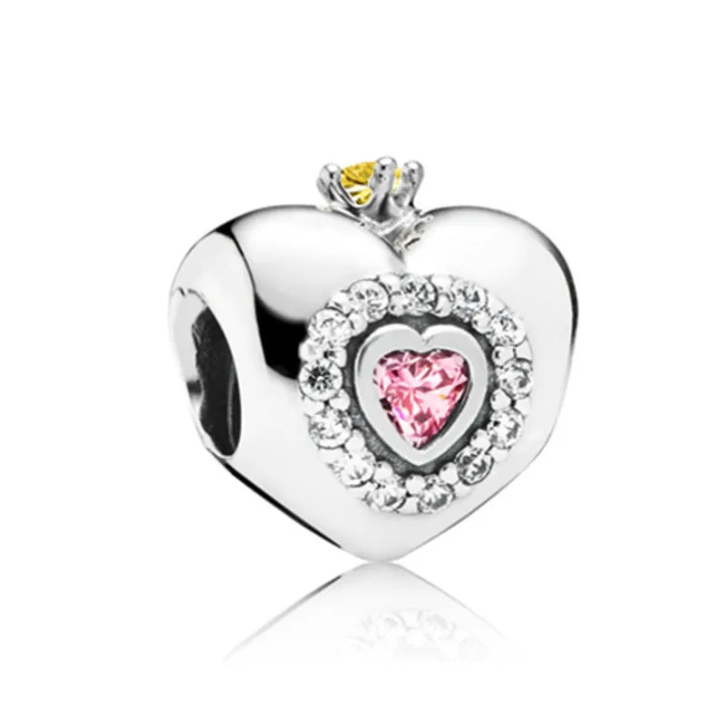 Spring Pink Flower Charms 925 Silver Beads for European Bracelets and Necklaces Jewelry Gift for Best Friends and Moms