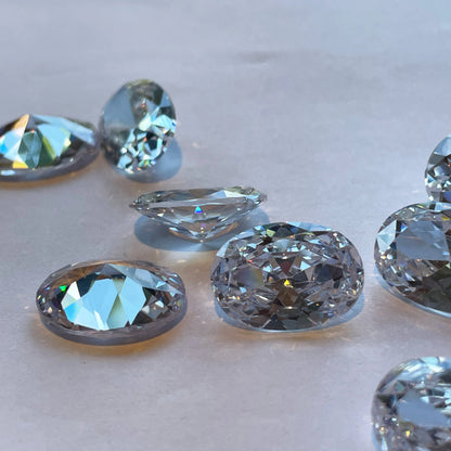Brilliant Oval Cubic Zirconia Loose Gems Beads for DIY Jewelry Crafting