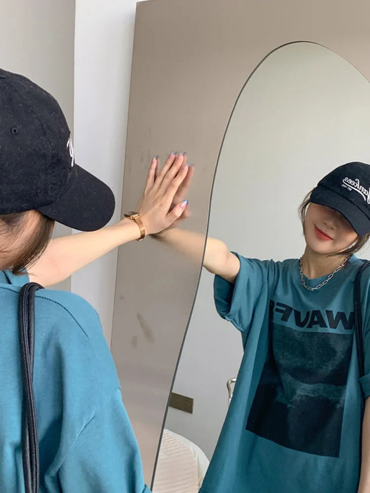 Dozw Womens Oversized T Shirt Harajuku Streetwear Tee
