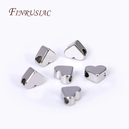 18K Gold Plated Heart Spacer Beads for DIY Jewelry Making Accessories 6x5MM with 2.5MM Hole Size