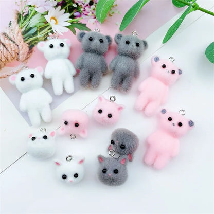 Charming Resin Cat Pendant Set for DIY Jewelry Creations