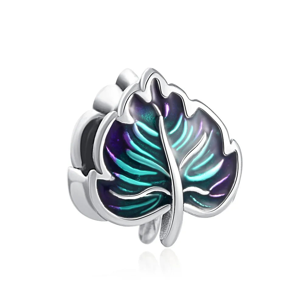 Exquisite 925 Silver Leaf Beads with Honey and Durian Pendant for European Original Bracelets DIY Jewelry