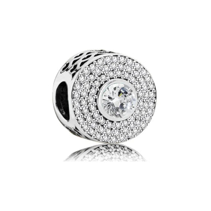 European Zircon Charm Beads 925 Silver Pendant Necklace for Women Gift P1546