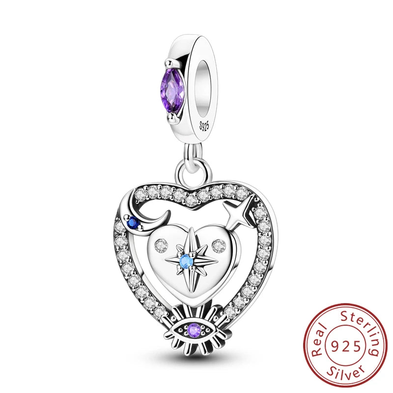 Sterling Silver Charms Set for DIY Pendant Bracelets Creative Jewelry Collection KTC1464