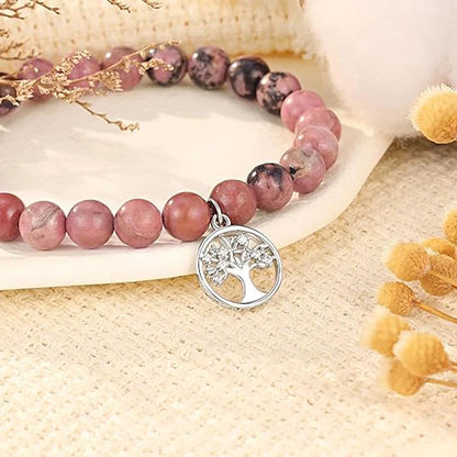 Elegant Tree of Life Natural Stone Bracelet for Women - Perfect Gift for Grandma on Birthday, Christmas, or Mother's Day