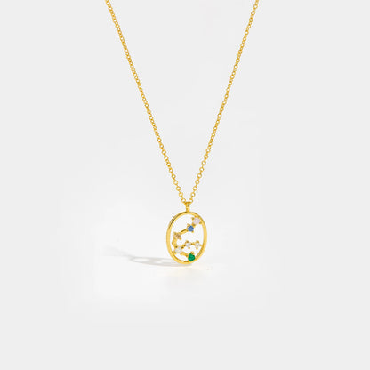 Vewant Women's 925 Sterling Silver Gold Constellation Pendant Necklace with Snake Chain