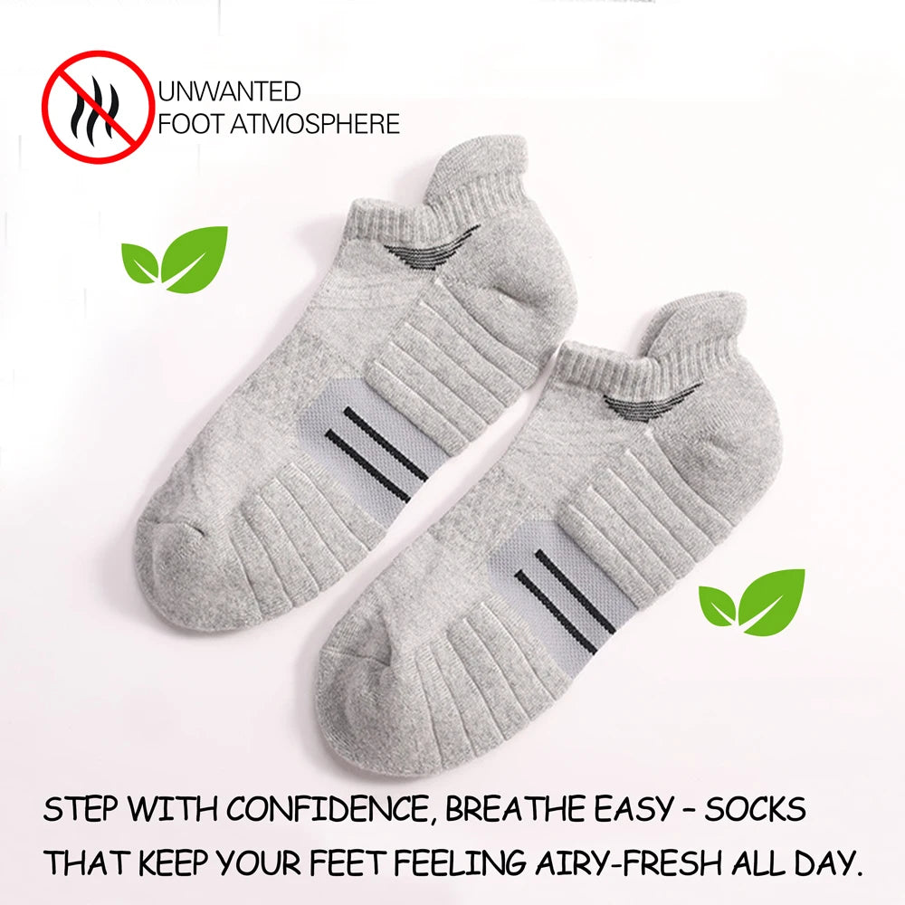 6 Pairs Men Sports Running Heavy Cushion Anti Slip Socks