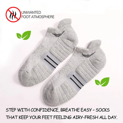 6 Pairs Men Sports Running Heavy Cushion Anti Slip Socks