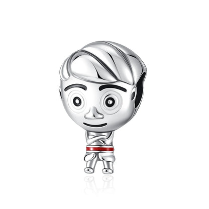 925 Silver Couple Charm Beads for DIY Bracelets Elegant Jewelry B6143