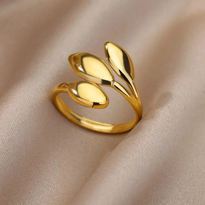 Gold Color 316L Stainless Steel Women's Rings - Fade-Resistant Luxury Wedding Jewelry with Free Shipping
