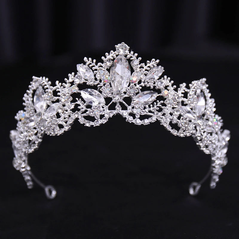 Bridal Bliss Silver Crystal Crown - Top-Rated Alloy Hair Accessory silver 4