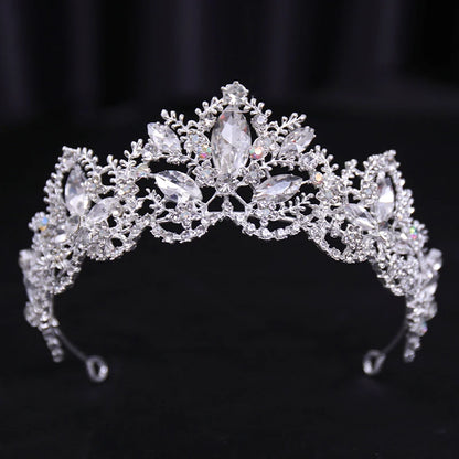 Bridal Bliss Silver Crystal Crown - Top-Rated Alloy Hair Accessory silver 4