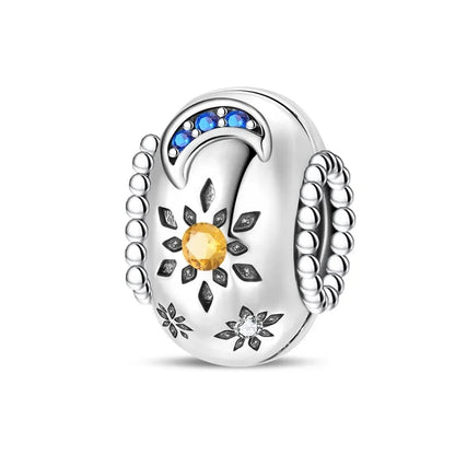 925 Sterling Silver Colorful Butterfly Star Moon Flower Beads Clip Charm for DIY Bracelets Fine Jewelry