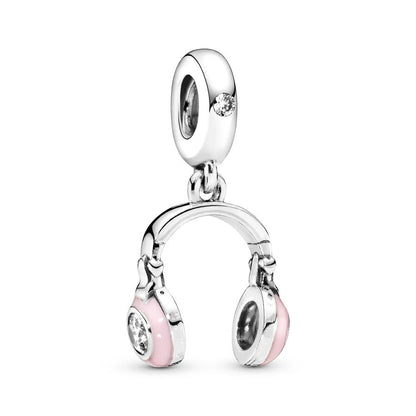 Hot Pink Murano Glass Charm Bead For 925 Bracelet Pendant