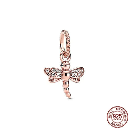 925 Silver Rose Gold Family Tree Heart Beads Charm for Women DIY Necklace Bracelet Jewelry Gift