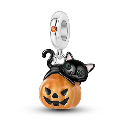 Sterling Silver Halloween Skull Bat Pumpkin Charm Pendant for DIY Jewelry SMC5050