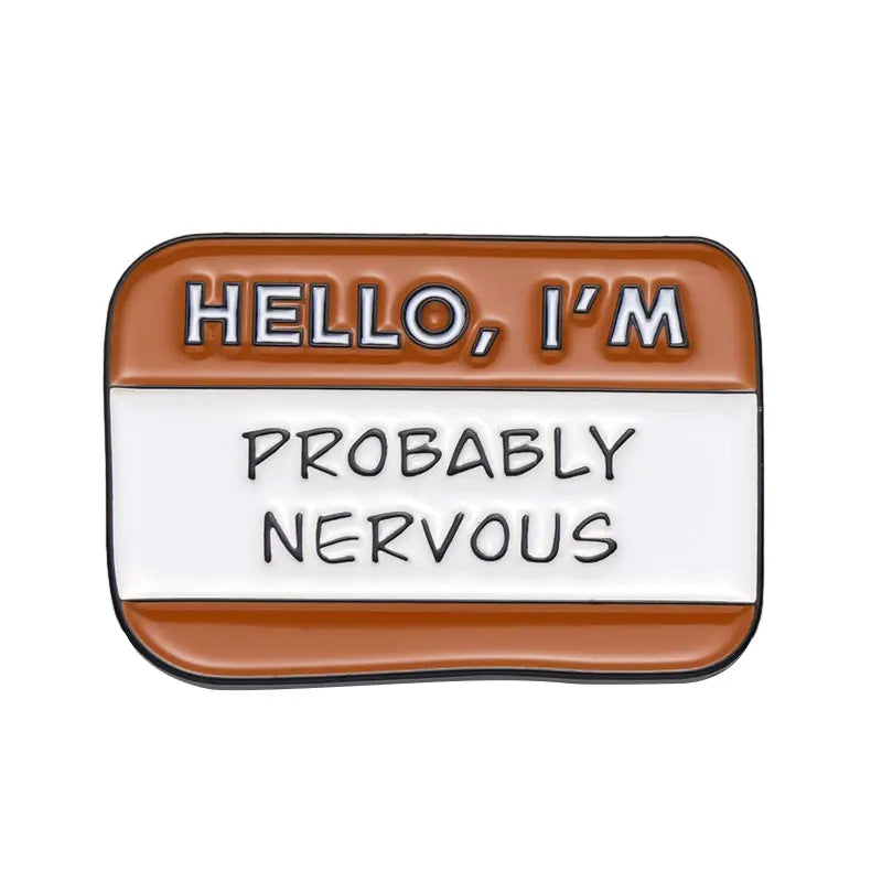 Quirky Anxious Dialog Enamel Lapel Pins for Unique Fashion Statements