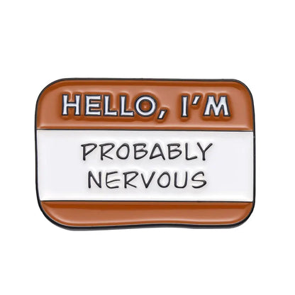 Quirky Anxious Dialog Enamel Lapel Pins for Unique Fashion Statements