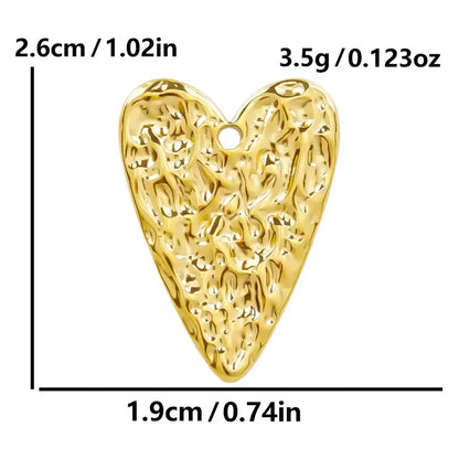 4Pcs Lot Stainless Steel Geometric Hammered Heart Dangle Charms for DIY Jewelry Making S1580-G